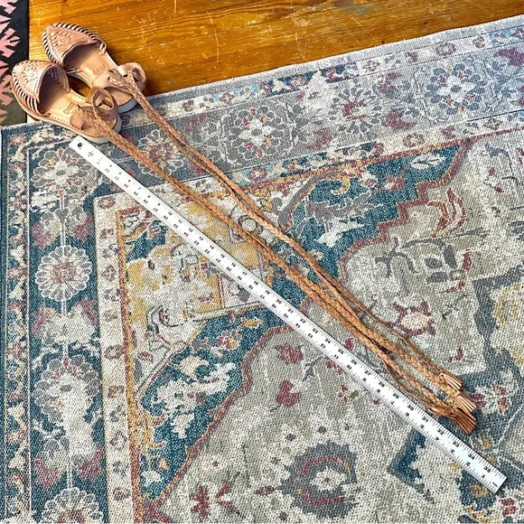 Braided Leather Huarache Sandals - Tan - Picture 6 of 6